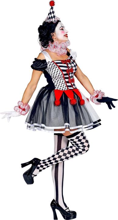 Image du produit Widmann MISS HARLEKIN (Kleid, Clownkragen, Manschetten, Minihut), L (L)