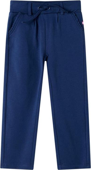 Actual product image vidaXL Children's trousers with drawstring navy blue 128,Material: 95 (128)