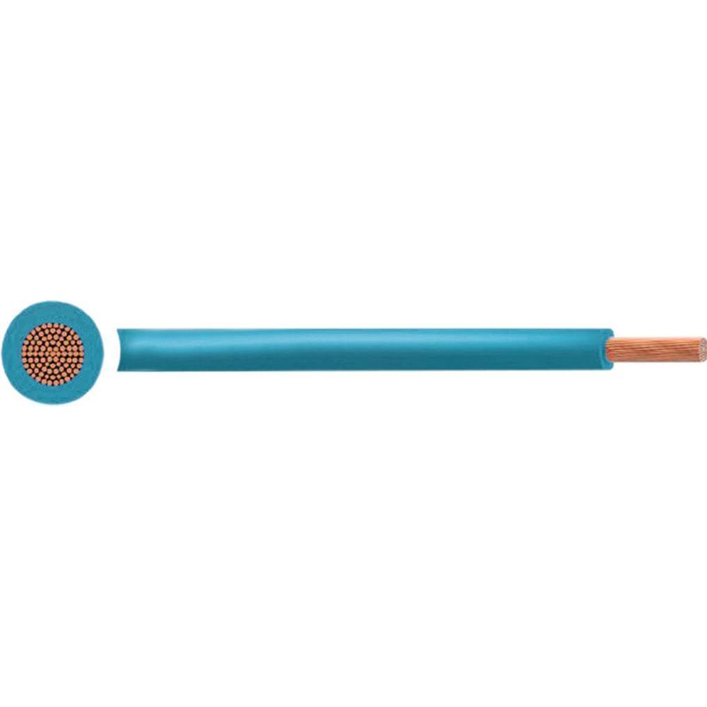 RND Electronics, Kabelleitung, Flexible Litze PVC, 0.5mm², Nur Kupfer, Hellblau, H05V2-K, 100m (100 m)