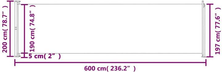 Produktbild vidaXL Seitenmarkise (6 m)