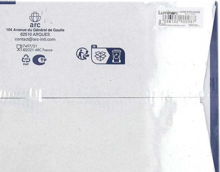 Actual product image Luminarc Satz mit Tassen- und Tellern Carine N&b Glas 220 ml (12 Stücke) (220 ml, 12x)