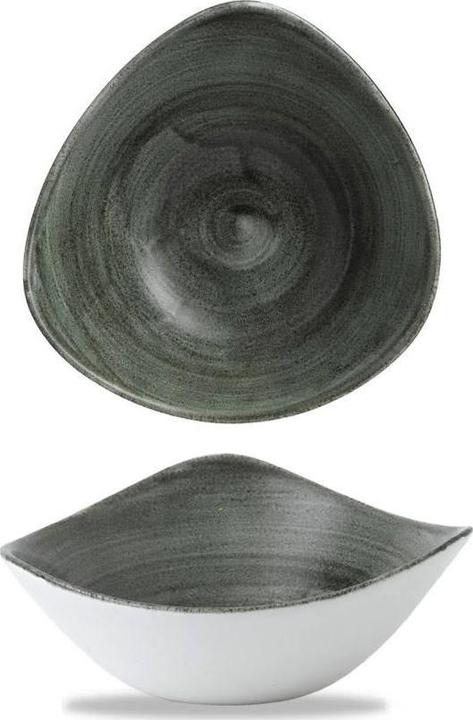 Actual product image Churchill Stonecast Patina Burnished GreenTriangel plate deep 18.5cm (1 x, 18.50 cm)