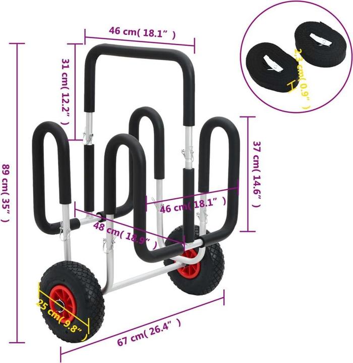 Actual product image vidaXL SUP Trollley (2 Persons)