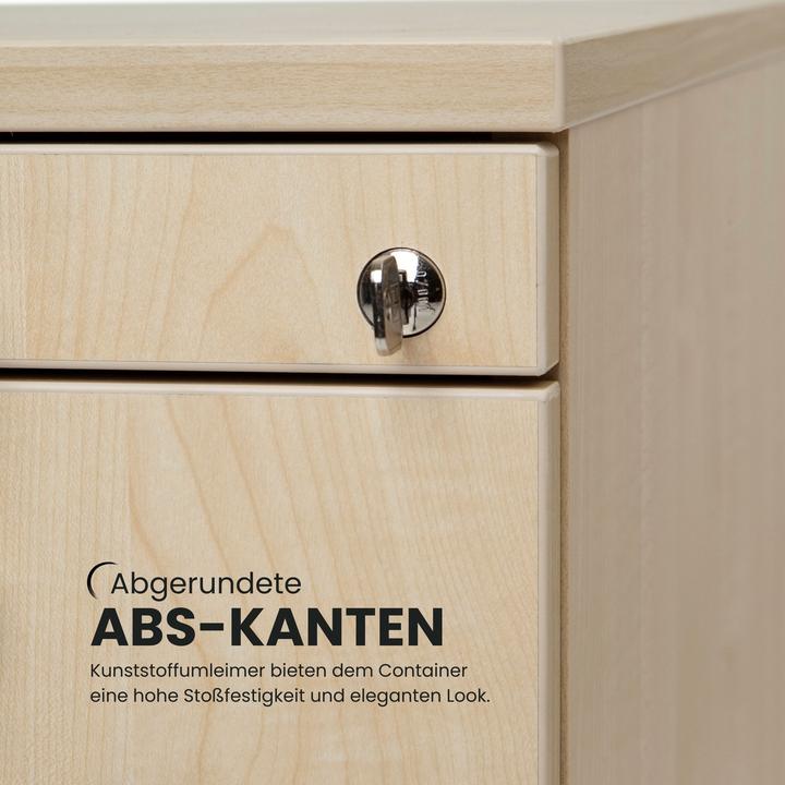 Produktbild Bümö office Rollcontainer - 3 Materialschubladen (43 x 58 x 59 cm)