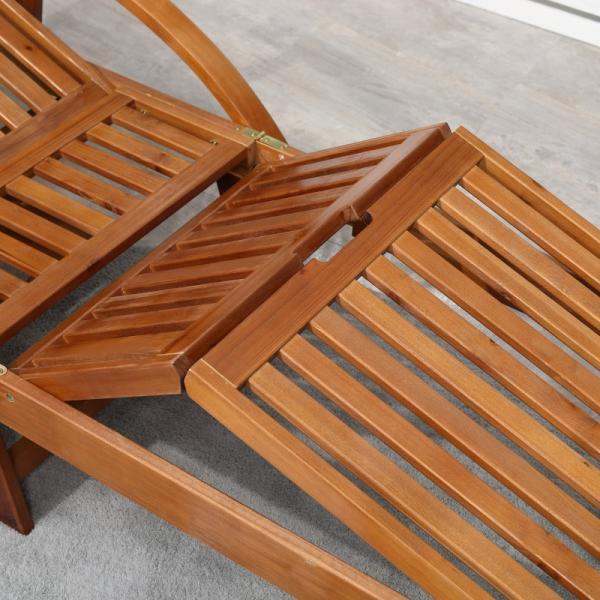 Produktbild Outsunny Klappbarer Gartenliegestuhl aus Tannenholz (195 cm)
