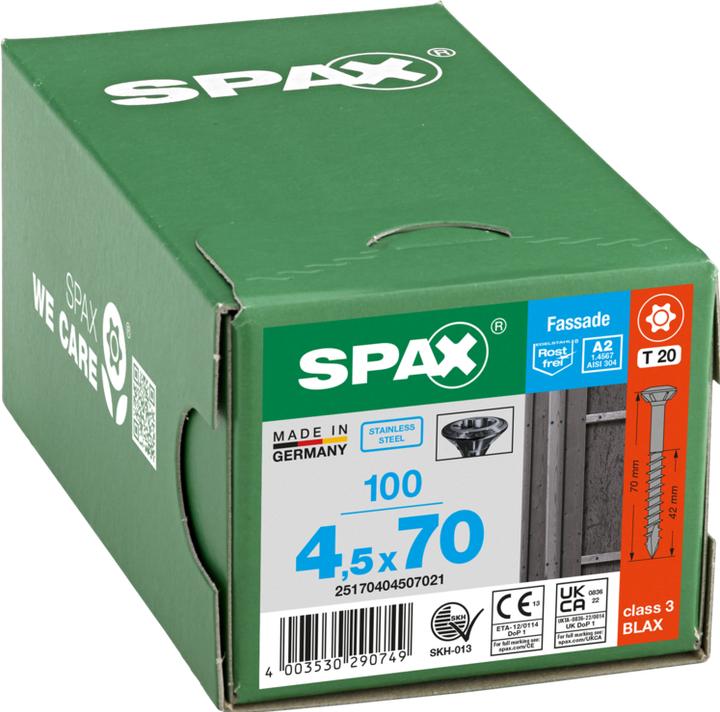 Actual product image Spax A2 Pan Head Fraesrippen T-Star Plus T20 Partially Threaded Cut 100pcs (100 Screws per piece)