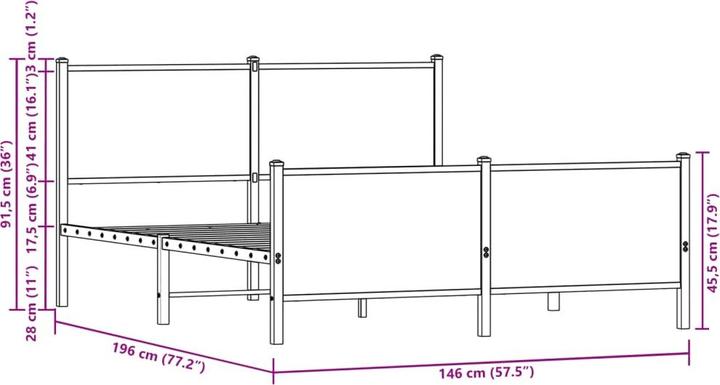Image du produit vidaXL Bettgestell (140 x 190 cm)