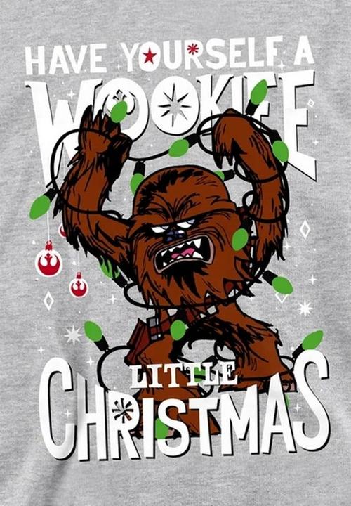 Image du produit Star Wars - Sweat à capuche motif/style Chiné A WOOKIE LITTLE CHRISTMAS - Enfant (128)