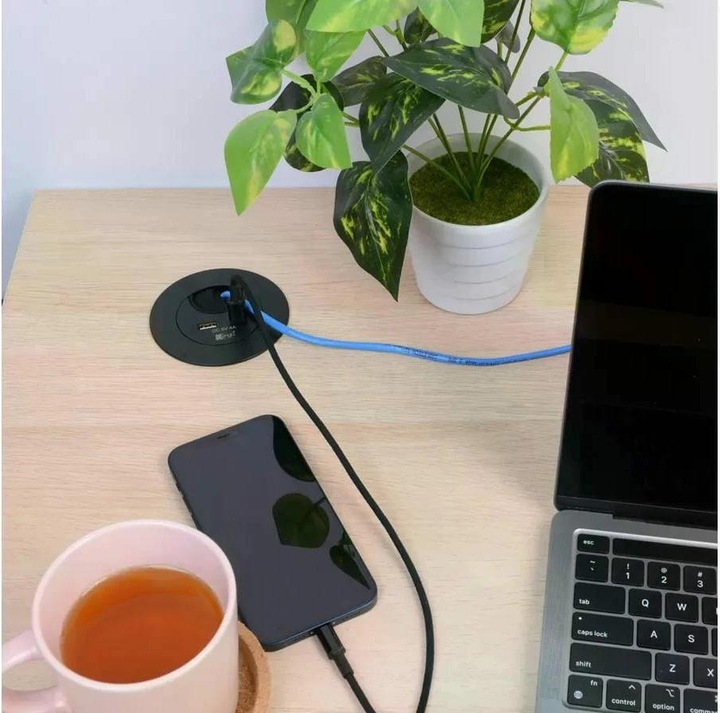 Image du produit Max Hauri Office Line Passage de câbles avec USB/A et USB/C Charger
