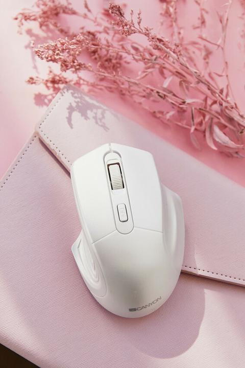 Produktbild Canyon 2.4GHz Optical Wireless Mouse 4 Buttons, DPI 800/1200/1600, Pearl White, 115 * 77 * 38mm, 0.0 (Kabellos)