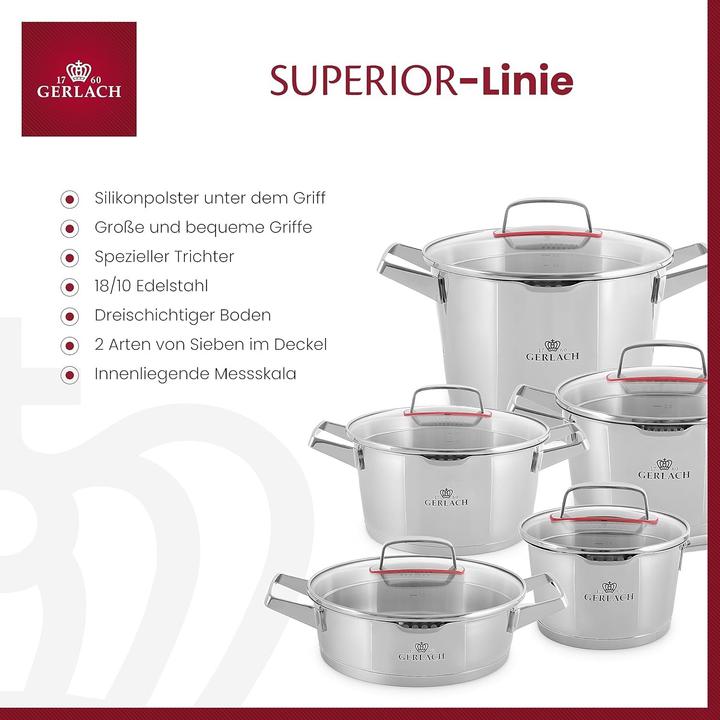 Actual product image Gerlach POT SET SUPERIOR 10 e. (Pan set + pot set)