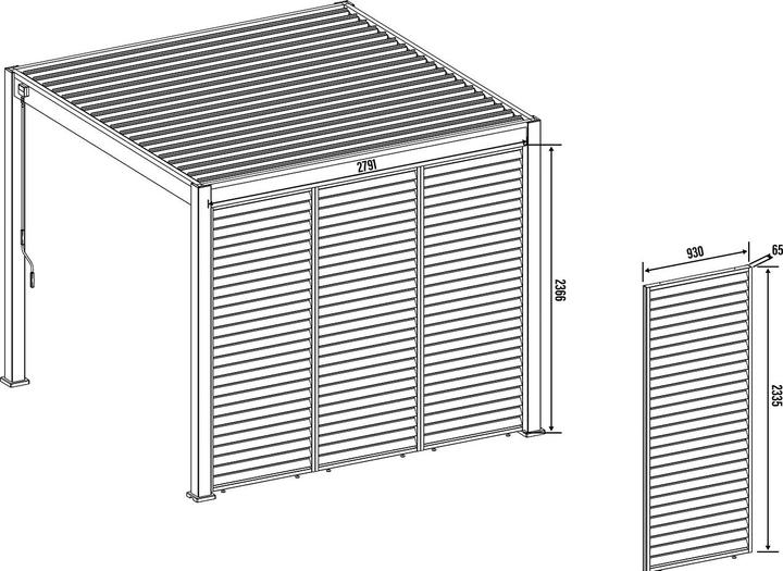 Actual product image Weide Vertical slatted wall 0.93m for Deluxe Plus pergola anthracite (238 cm, 93 cm)