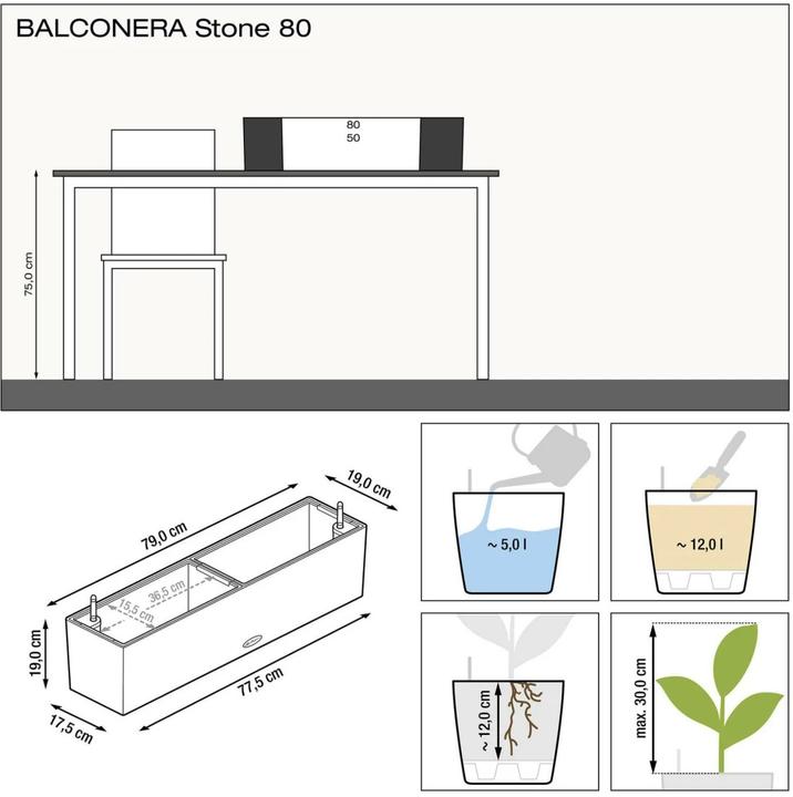 Image du produit Lechuza Balconera (79 x 19 x 19 cm)
