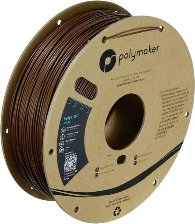 Immagine prodotto Polymaker PolyLite PLA (PLA, 1.75 mm, 1000 g, Marrone)