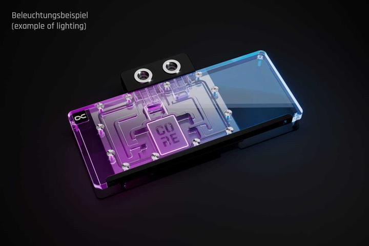 Actual product image Alphacool WAK Core RX 9070 XT Mercury mit Backplate