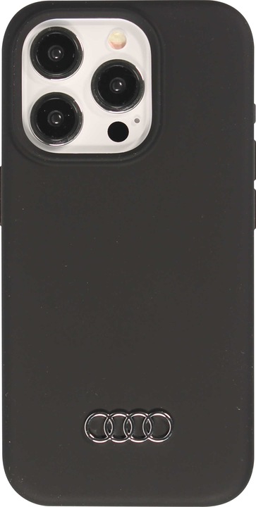 Productafbeelding Audi Siliconen hoesje iPhone 15 Pro 6.1" czarny/zwart hardcase AU-LSRIP15P-Q3/D1-BK (Apple iPhone 15 Pro)