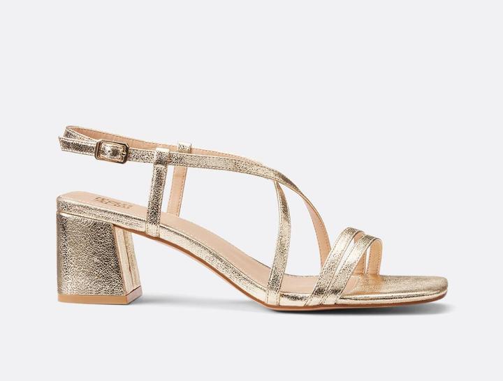 Actual product image La Redoute Collections Sandaletten in Metallic-Optik (37)