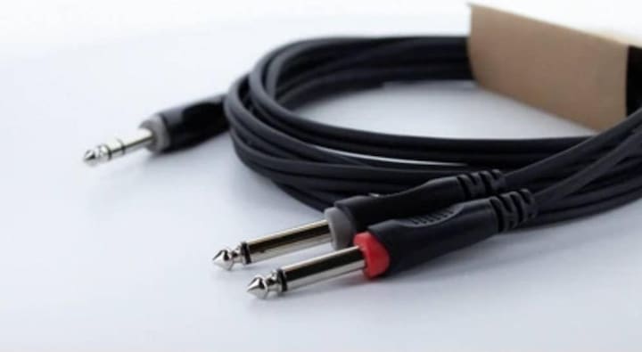 Cordial 14878 Klinke Audio Y-Adapter (1x Klinkenstecker 6.3 mm (stereo) - 2x Kli