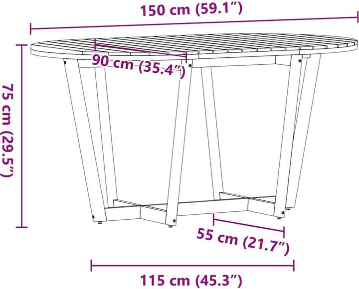 Produktbild vidaXL Garten-Essgruppe (150 x 90 x 75 cm)