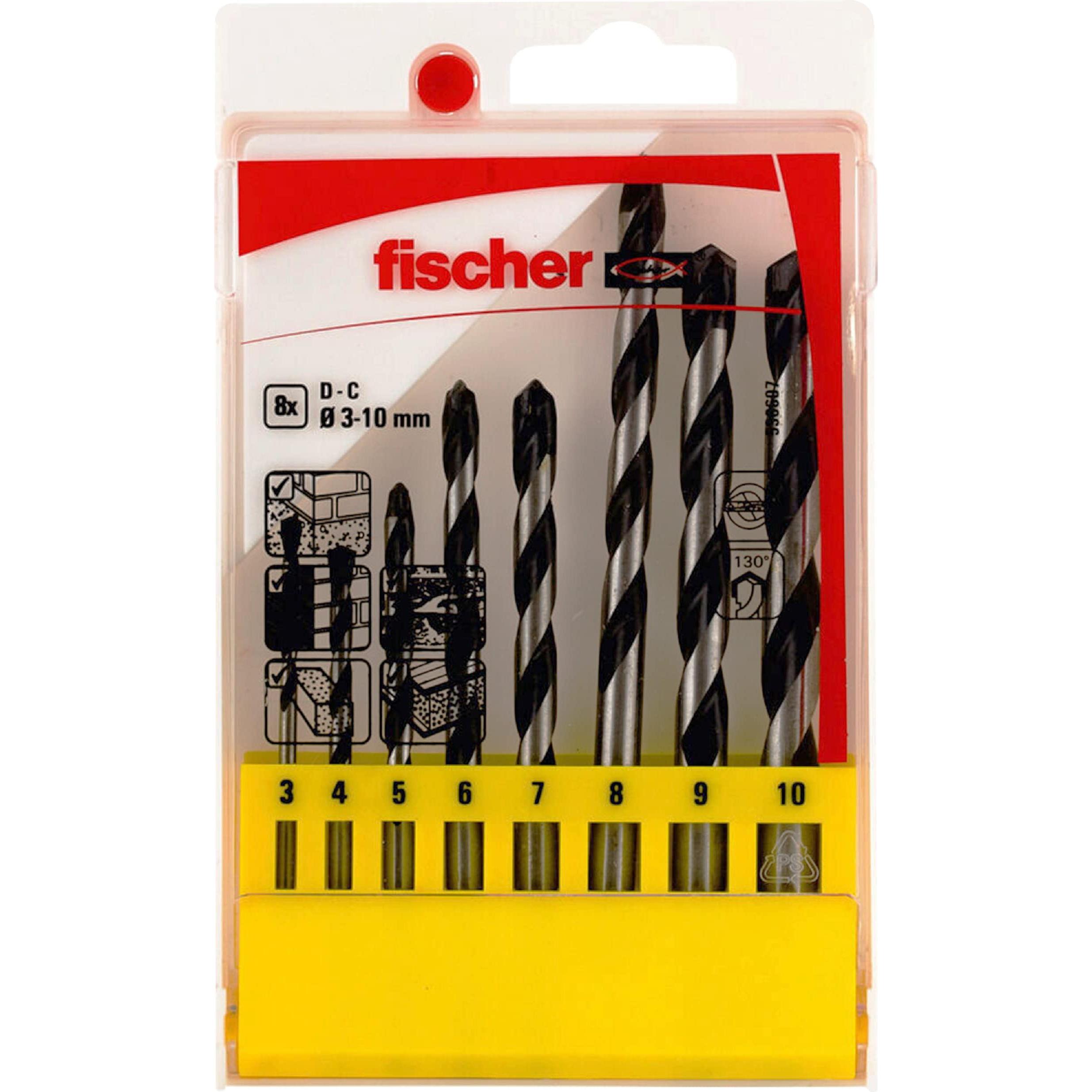 Fischer, Bohrereinsatz, Betonbohrer D-C Set 3-10mm P (8) (10 Millimeter)