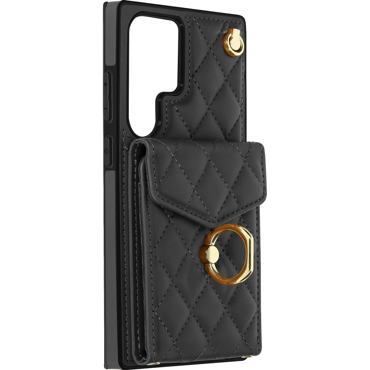 Avizar Crossbody Series (Samsung Galaxy S23 Ultra), Smartphone Hülle, Schwarz