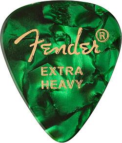 Fender 351 Picks, XZwaar groen Moto 12 (12 x)