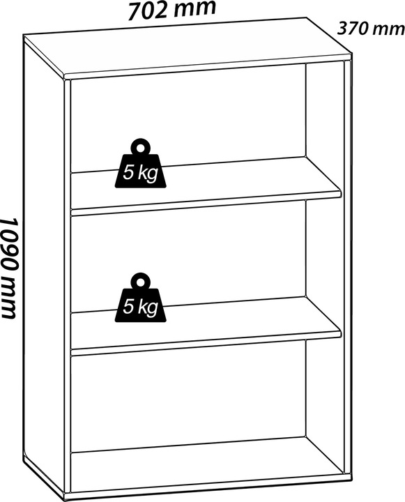 Produktbild VCM Holz Büroschrank Aktenregal Lona 3 Fächer (70 x 40 x 111 cm)
