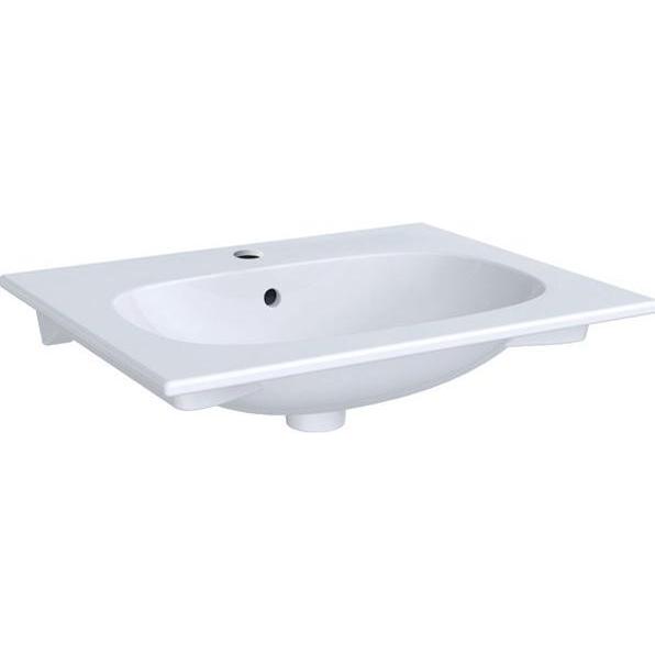 Geberit, Waschbecken, Keramag Acanto Möbel-Waschtisch Slim 500640, mit Hahnloch, mit Überlauf, 600x480mm (780 mm, 195 mm...
