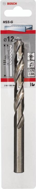 Actual product image Bosch Professional Zubehör Metal drill HSS-G, DIN 338, 12 x 101 x 151 mm, pack of 1 (12 mm)
