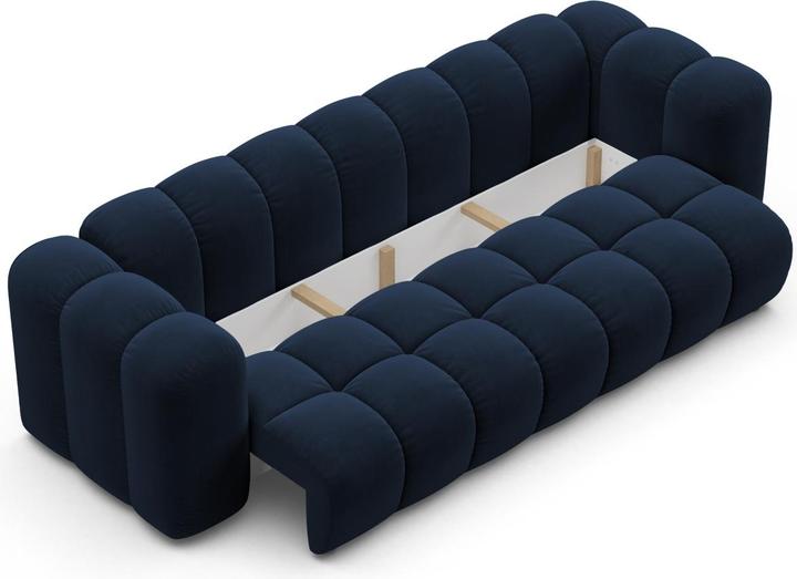 Actual product image Maison Heritage Velvet Sofa With Bed Function And Box, "Arden", 3 Seats, Royal Blue, 253x102x70 Made in Europe (3-seater)