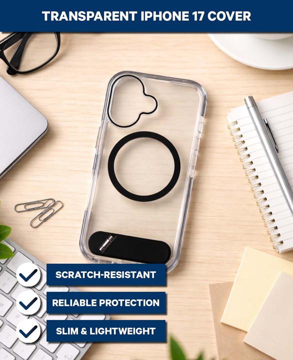 Actual product image Deltalabs Iphone 17 Cover Durchsichtig/Schwarz (Apple iPhone 17)