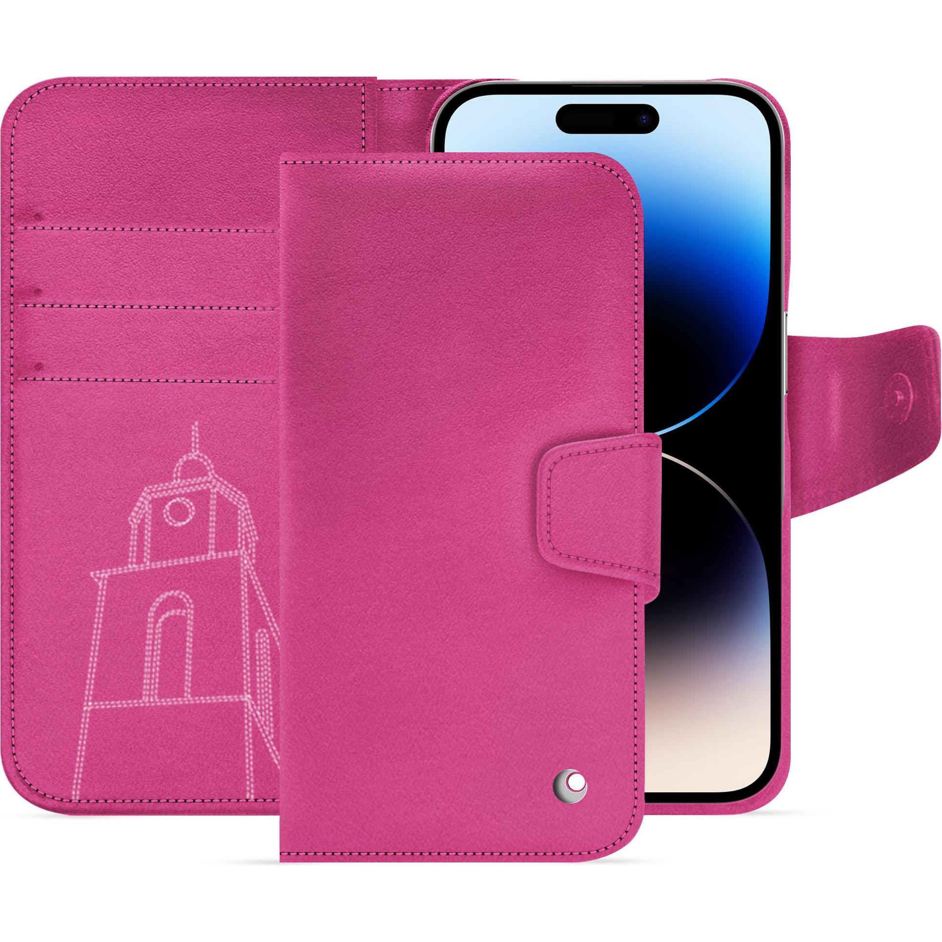 Noreve Lederschutzhülle Apple iPhone 15 Pro (Apple iPhone 15 Pro), Smartphone Hülle, Rosa