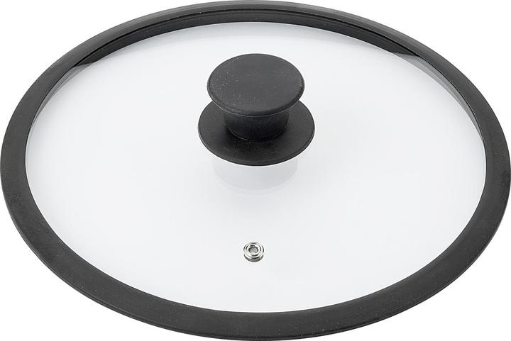 Krüger Glass lid with silicone rim and steam hole Ø 24 cm (24 cm, Plastic, Glass)