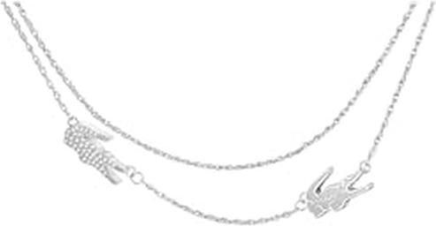 Actual product image Lacoste - Double steel necklace for women Crocodile 2040469 (Stainless steel)