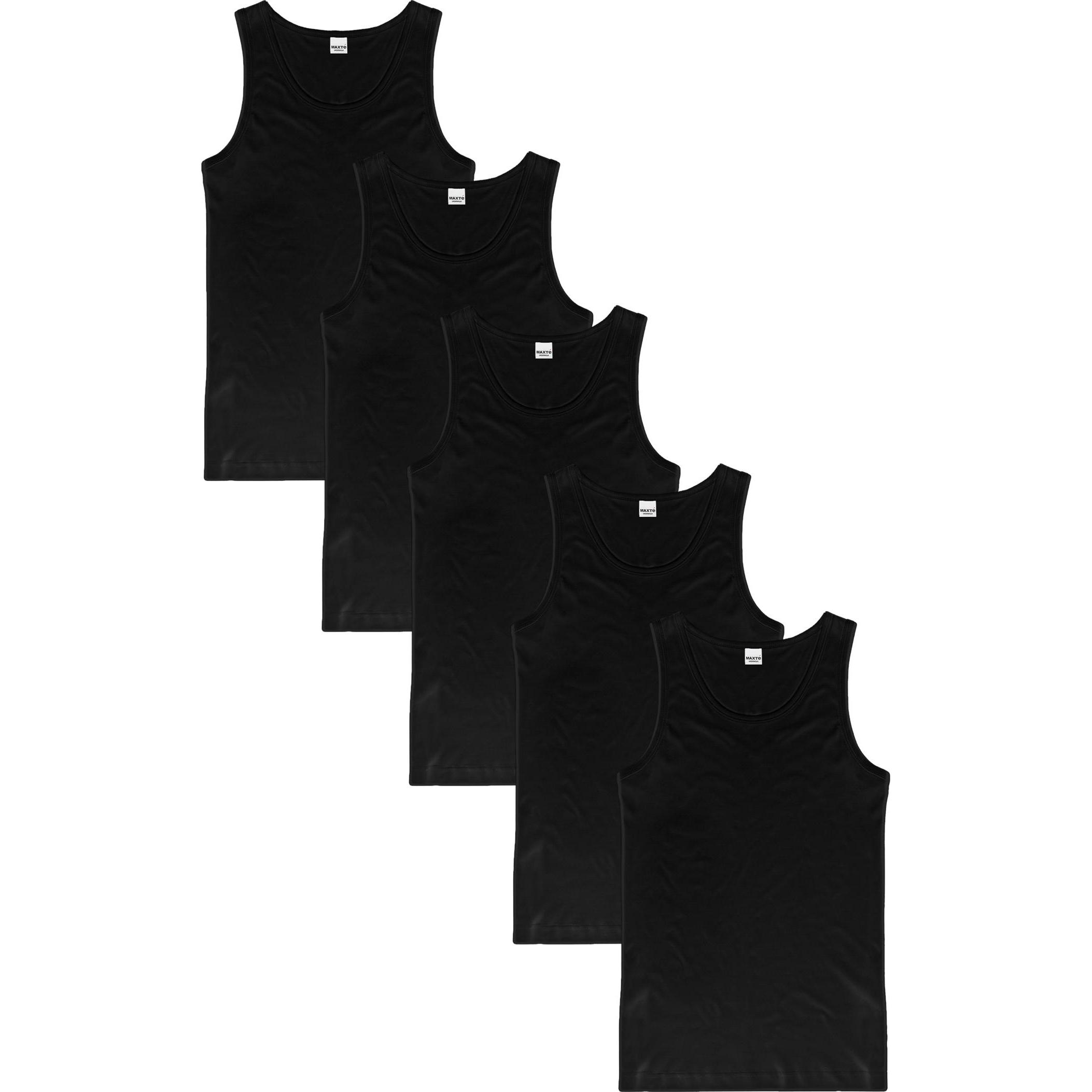 Maxte, Damen, Funktionsshirt, BASIC MAX Ärmelloses Trägerhemd 5er Pack (L), Schwarz, L