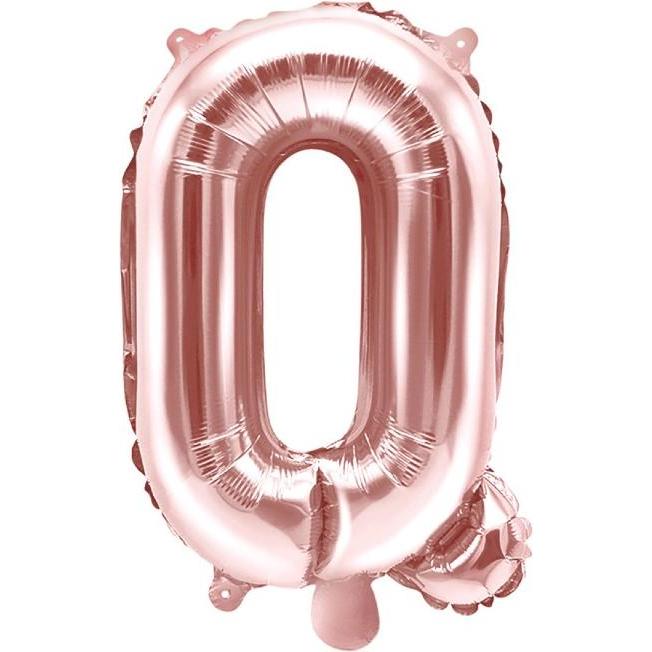 Partydeco Ballon Brief "Q" in Roségold
