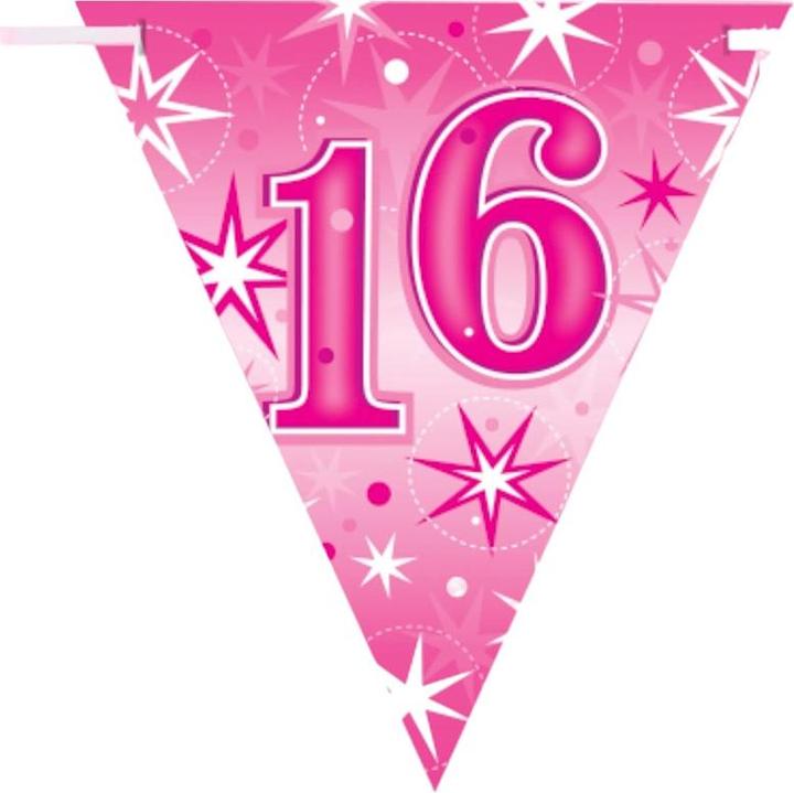 Unique Party Striscione con bandiera di compleanno in oro vivace e scintillante (3,6 metri, 1 pezzo, decorazione per feste ed eventi