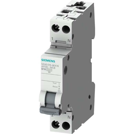 12x Siemens, Schutzschalter, SIEM 5SV6016-7GV16 AFDD/MCB 6kA C16 1+N 1TE Grossverpackung 12 StÃ¼ck