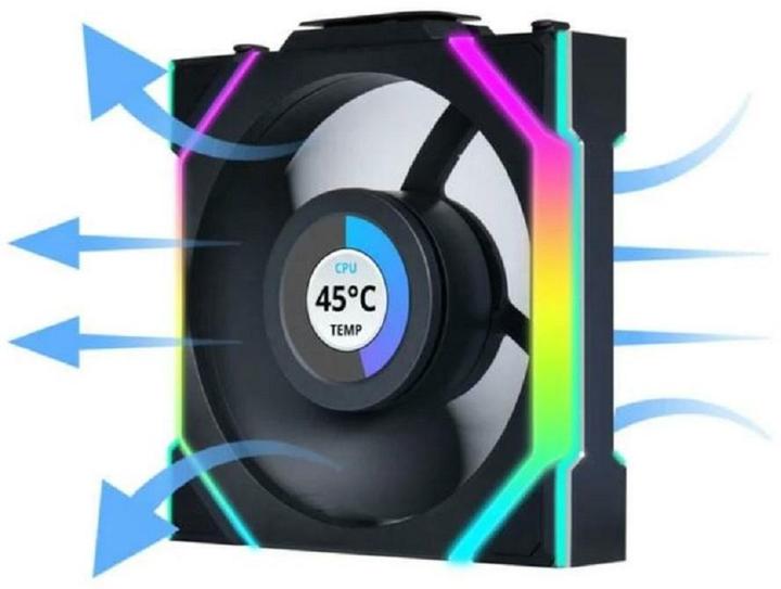 Actual product image Lian-Li UNI FAN SL Wireless LCD fan, ARGB, PWM, 3-pack incl. controller - reverse blade, 120 mm (120 mm, 3 x)