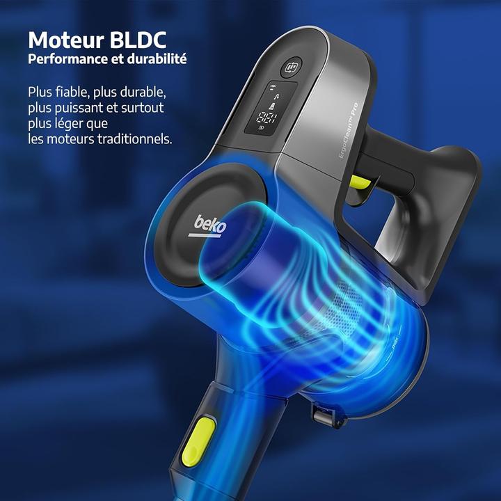 Actual product image Beko VRT84225VI - Draadloze steelstofzuiger - 100 AirWatts - 3 snelheden - LED-scherm - Grijs