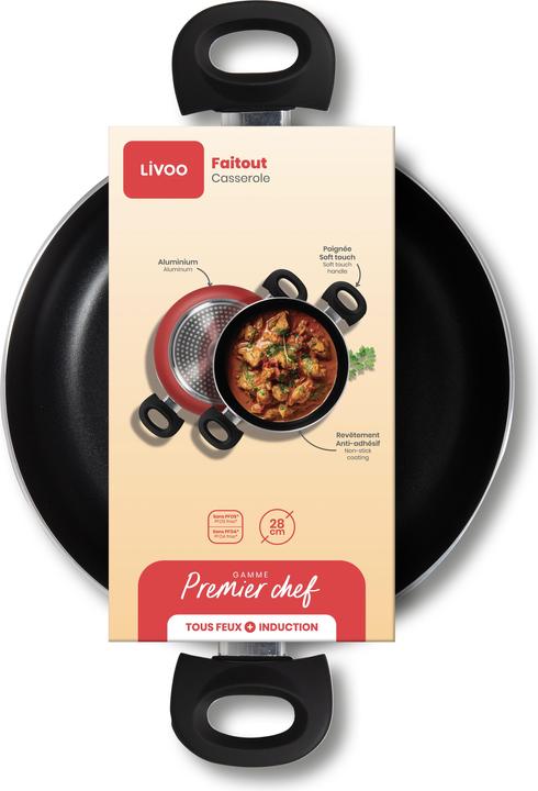 Produktbild Livoo Kochtopf 28 cm (Kochtopf, Stielkasserolle, Aluminium, 28 x 12 cm)