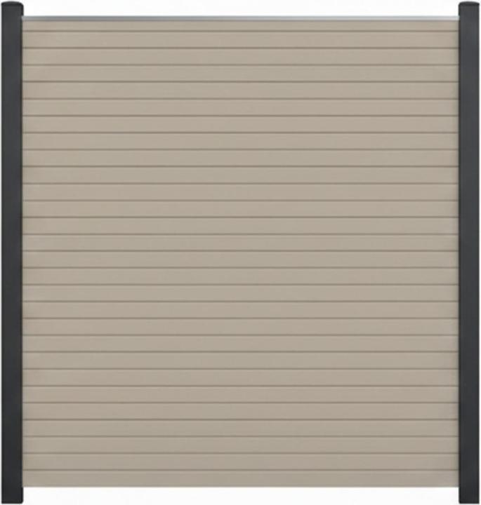 Endorphin EASY-ROM DIY ALU-Rhombuszaun in terragrau 5 Element 180x180cm 6 anthrazit Pfosten 7x7x235 cm