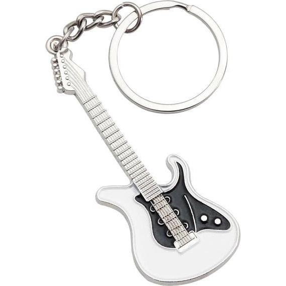 keepdrum, Schlüsselanhänger, Schlüsselanhänger E-Gitarre in weiss, Weiss