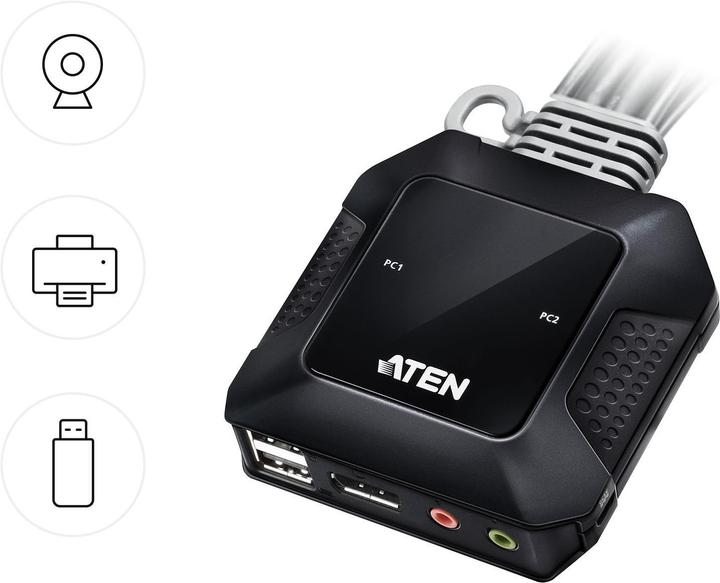 Produktbild Aten CS52DP 2-Port USB-C-DisplayPort-Kabel KVM Switch