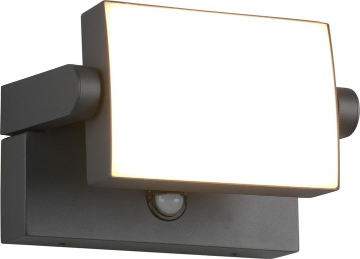 Productafbeelding Trio Kansas - Wandlamp - Antraciet - incl. 1x SMD 10W - Bewegingssensor - Kantelbaar - Buitenlamp (1000 lm, IP54)