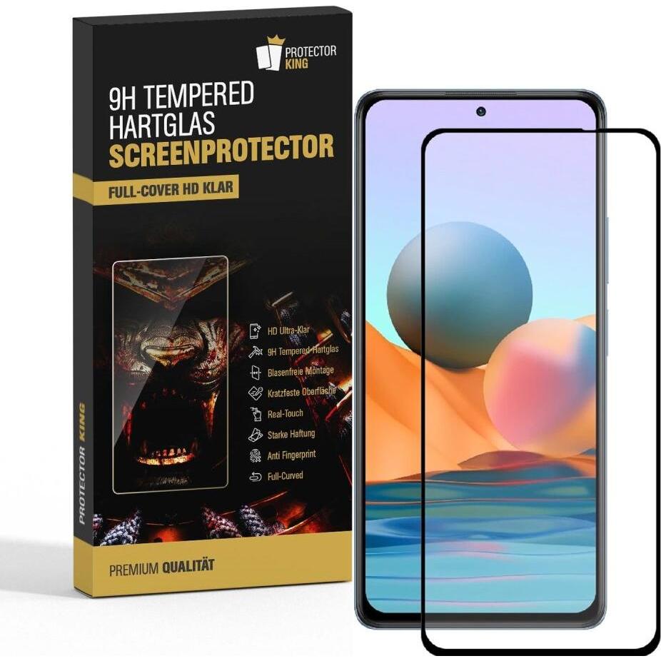 Protectorking 6x echtes Tempered 9H Panzerhartglas 3D KLAR (6 Stück, Xiaomi Redmi Note 10 Pro), Smartphone Schutzfolie