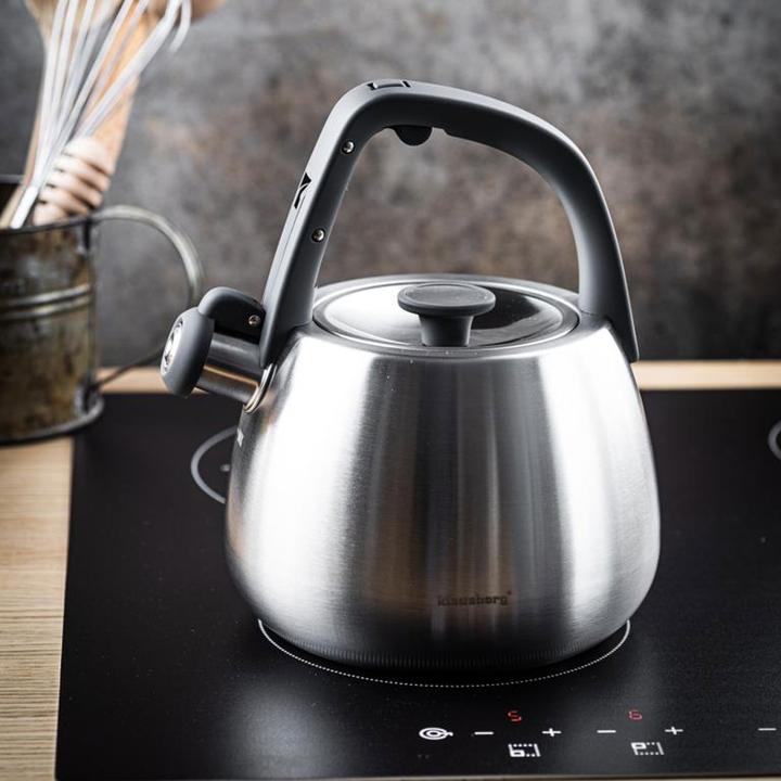 Produktbild Klausberg Edelstahl-Wasserkessel mit schwarzen Griffen, 2,5 l (2.50 l)