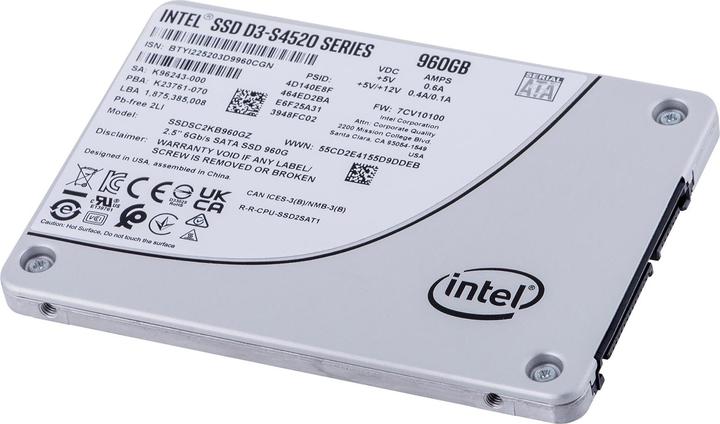 Actual product image Intel SSD D3 S4520 SERIES 960GB 2.5" SATA 6GB/S 3D4 TLC SINGLEPACK (960 GB, 2.5")