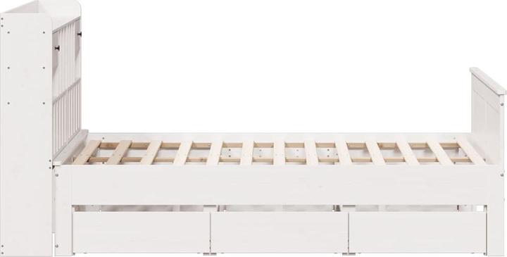 Actual product image vidaXL Solid wood bed Wooden bed Double bed Bed frame White 150x200cm Pine (150 x 200 cm)