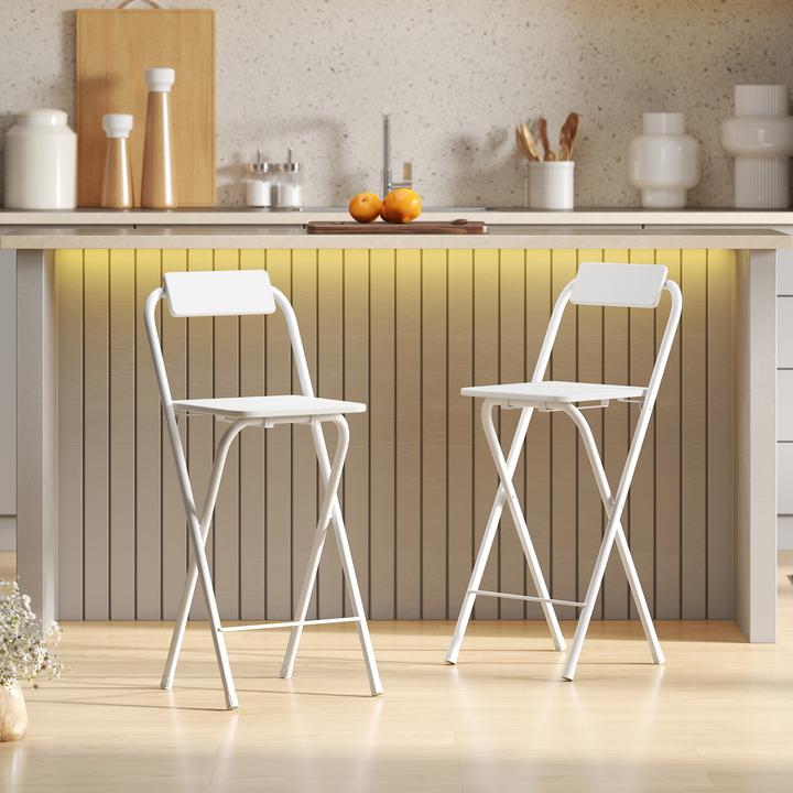 Produktbild Homcom Barhocker MDF, Stahl Weiss